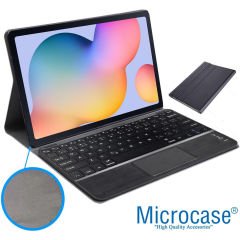 Microcase Samsung Galaxy Tab S10 Ultra Tablet için Bluetooth Touchpad Klavye + Standlı Kılıf - BKK18