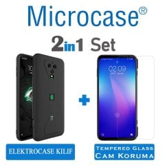 Xiaomi Black Shark 3 Pro Elektrocase Serisi Kamera Korumalı Silikon Kılıf +Tempered Glass Koruma