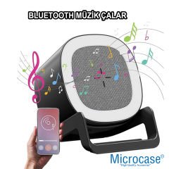 Microcase 4in1 Kablosuz Şarj Bluetooth Hoparlör Telefon Standı  Led lamba 15W -AL4385