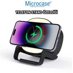 Microcase 4in1 Kablosuz Şarj Bluetooth Hoparlör Telefon Standı  Led lamba 15W -AL4385