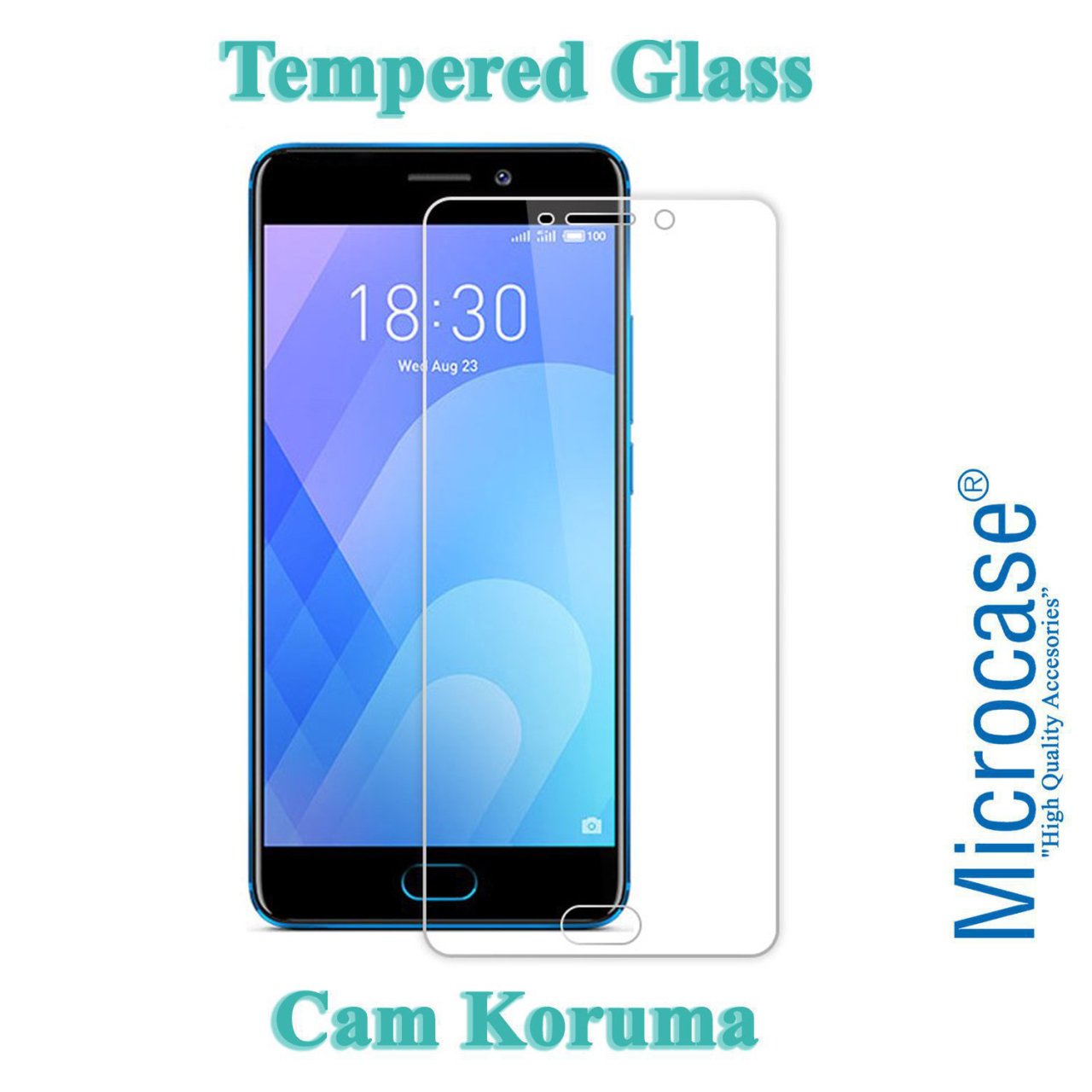 Microcase Meizu Pro 7 Tempered Glass Cam Ekran Koruyucu
