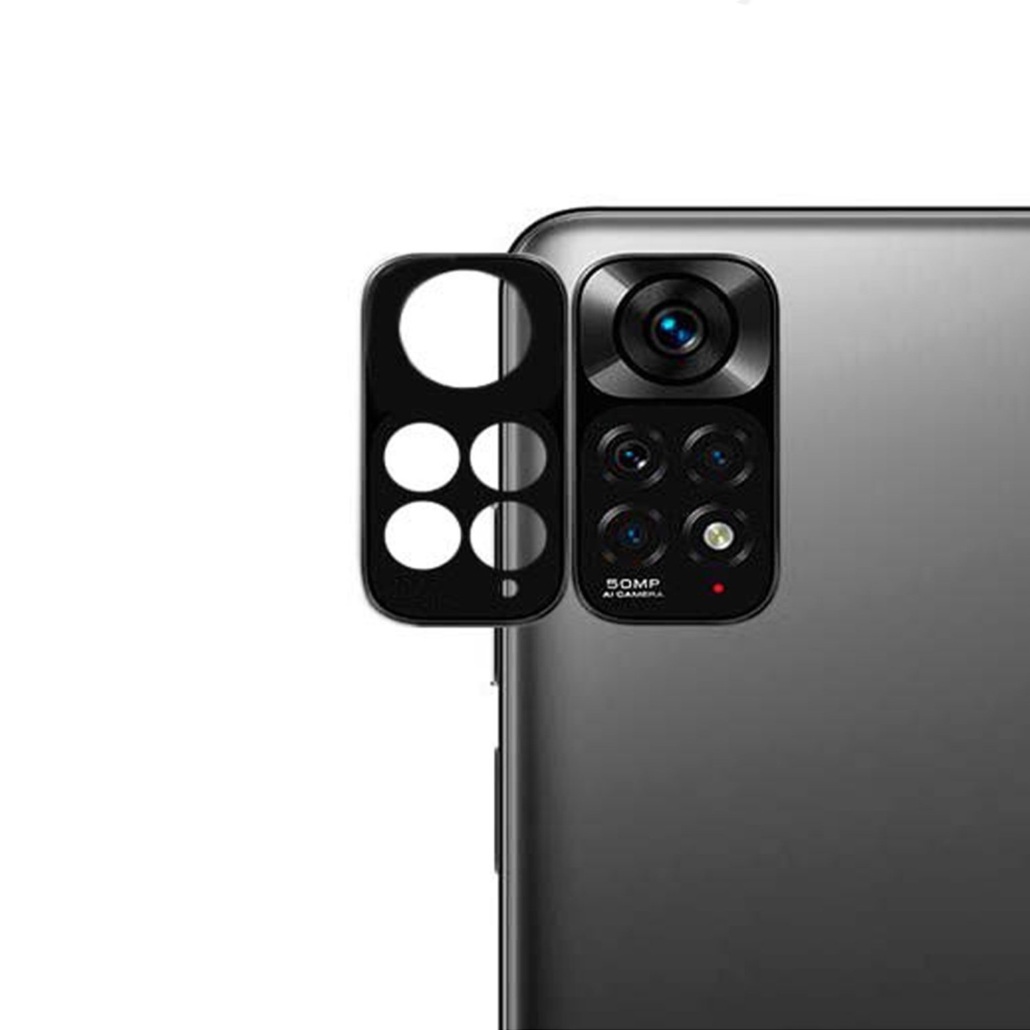 Microcase Xiaomi Redmi Note 11 Pro 5G (Global) Kamera Camı Lens Koruyucu Kapalı Tasarım - Siyah