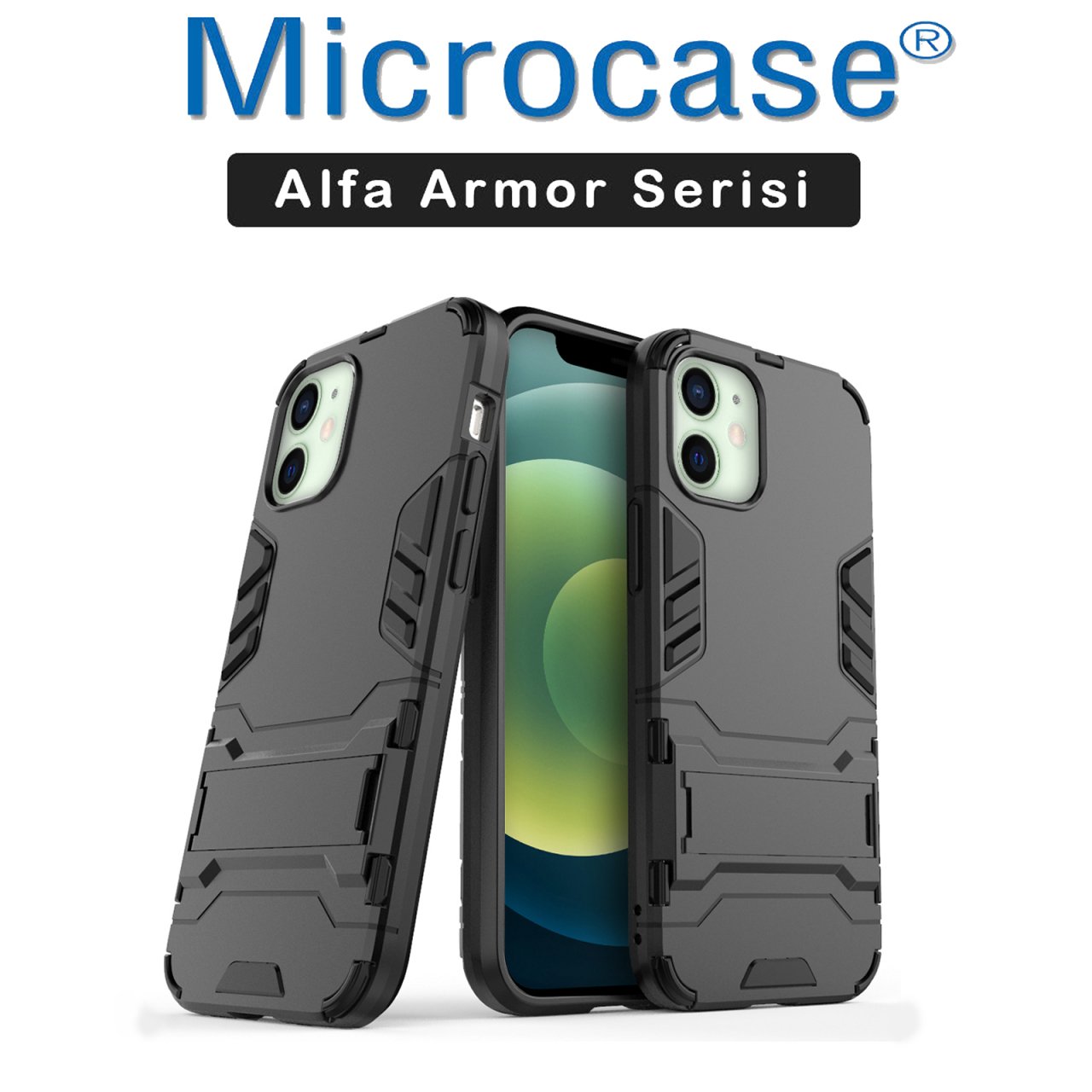 iPhone 12 Alfa Armor Standlı Perfect Koruma Kılıf