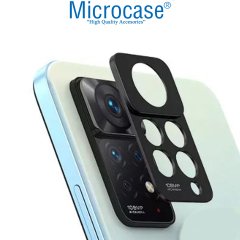 Microcase Xiaomi Redmi Note 11 Pro 5G (Global) Kamera Camı Lens Koruyucu Kapalı Tasarım - Siyah