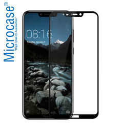 Huawei Honor Play Tam Kaplayan Çerçeveli Tempered Ekran Koruma-Siyah
