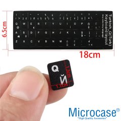 Microcase Türkçe Q Klavye Etiketi Laptop Macbook PC Sticker - Siyah