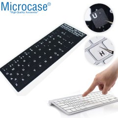 Microcase Türkçe Q Klavye Etiketi Laptop Macbook PC Sticker - Siyah