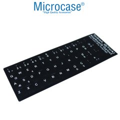 Microcase Türkçe Q Klavye Etiketi Laptop Macbook PC Sticker - Siyah