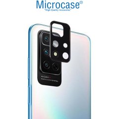 Microcase Xiaomi Poco M4 Pro 5G Kamera Camı Lens Koruyucu Kapalı Tasarım - Siyah