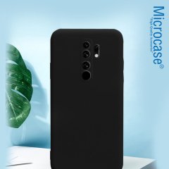 Microcase Xiaomi Redmi 9 Elektrocase Serisi Kamera Korumalı Silikon Kılıf - Siyah