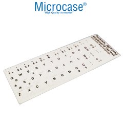 Microcase Türkçe Q Klavye Etiketi Laptop Macbook PC Sticker - Beyaz
