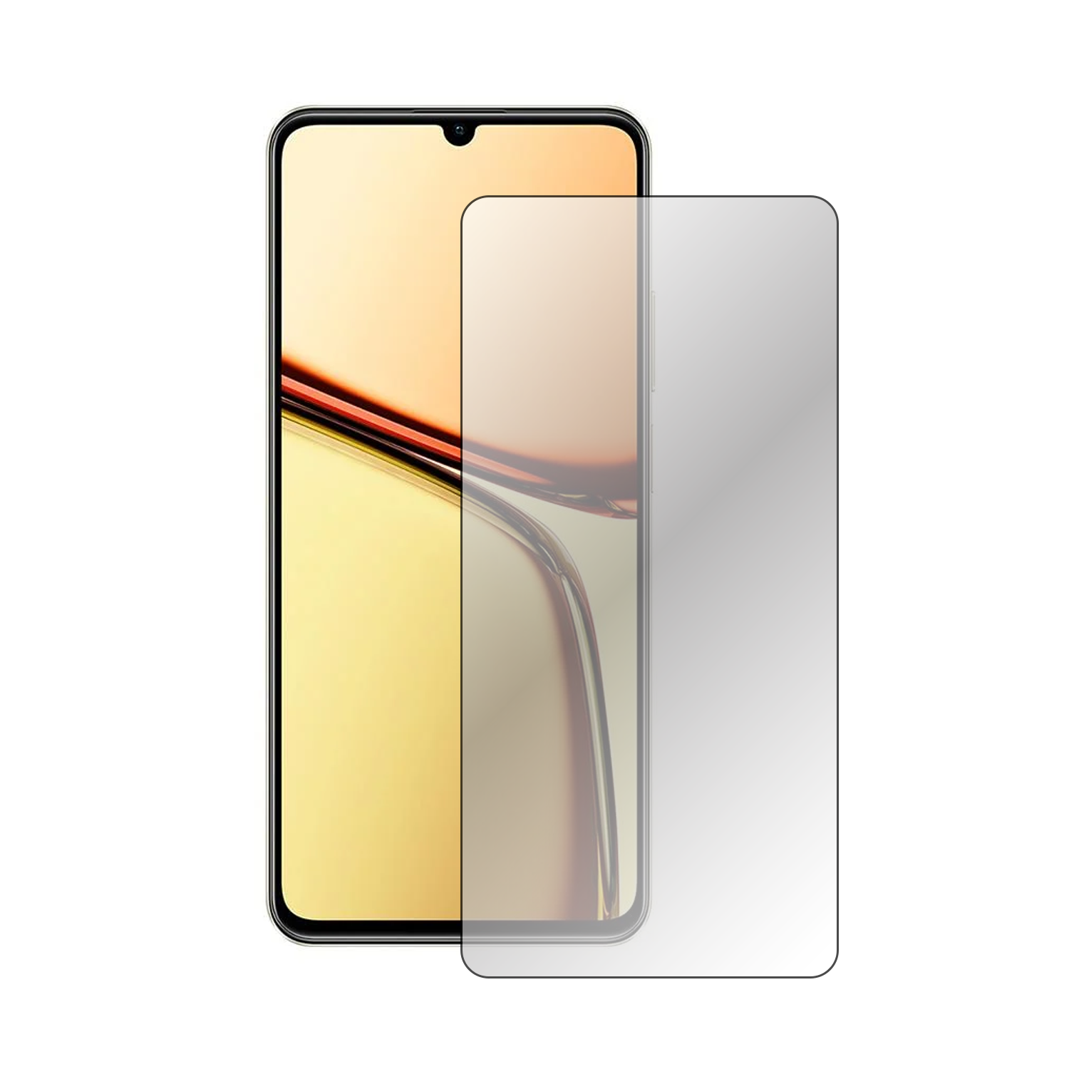 Microcase Realme C61 4G Tam Kaplayan Çerçeveli Tempered Ekran Koruyucu -AL3276