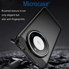 Microcase Huawei Mate 60 Pro Plus için Brushed Carbon Fiber Silikon Kılıf - Siyah AL3332
