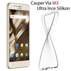 Casper Via M3 Ultra İnce 0.2 mm Soft Silikon Kılıf + Tempered Cam