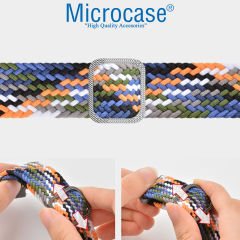 Microcase Apple Watch 8 45 mm için Esnek Örgülü Kumaş Kordon Kayış - KY45-2