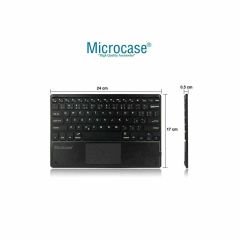 Microcase Samsung Galaxy Tab S10 Ultra için Bluetooth Touchpad Klavye (TR Sticker)+Bluetooth Mouse+Tablet Standı- AL2766