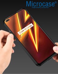Microcase Realme 6 Pro Fabrik Serisi Kumaş ve Deri Desen Kılıf - Siyah