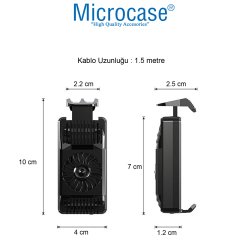 Microcase 4.7 - 6.5 inç Telefonlar için Ledli Soğutucu Fan 300 mAh Pil 4500 RPM - AL2657