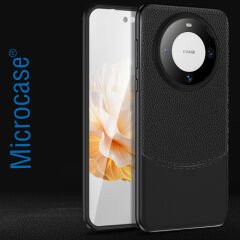 Microcase Huawei Mate 60 Pro Plus Leather Serisi Deri Efekt Silikon Kılıf - Siyah Al3337