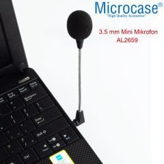 Microcase 3.5 mm 3 Boğum Mini Esnek Telefon Notebook Laptop Mikrofon - AL2659