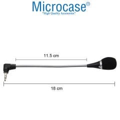 Microcase 3.5 mm 3 Boğum Mini Esnek Telefon Notebook Laptop Mikrofon - AL2659