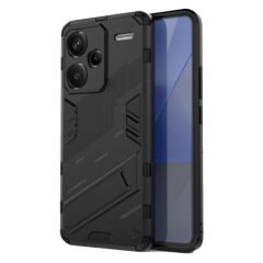 Microcase Xiaomi Redmi Note 13 Pro Plus Global Matrix Serisi Armor Standlı Perfect Koruma Kılıf - Siyah AL3416