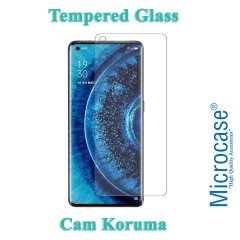 Microcase Oppo Find X2 Fabrik Serisi Kumaş ve Deri Desen Kılıf - Gri + Tempered Glass Cam Koruma