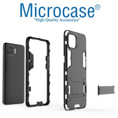 Oppo A73 Alfa Armor Standlı Perfect Koruma Kılıf Siyah