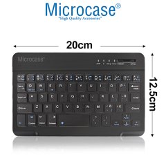 Microcase Samsung Galaxy Tab A 8.0 2019 T290 T295 Bluetooth Klavye ve Mouse + Standlı Kılıf - BKK6