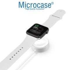 Microcase Apple Watch SE 2022 41mm - 45mm Manyetik USB Şarj Cihazı 1m - AL3073 Beyaz