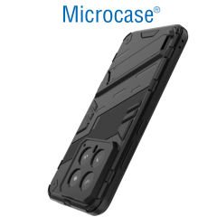 Microcase Xiaomi 14 Global Matrix Serisi Armor Standlı Perfect Koruma Kılıf - Siyah AL3416