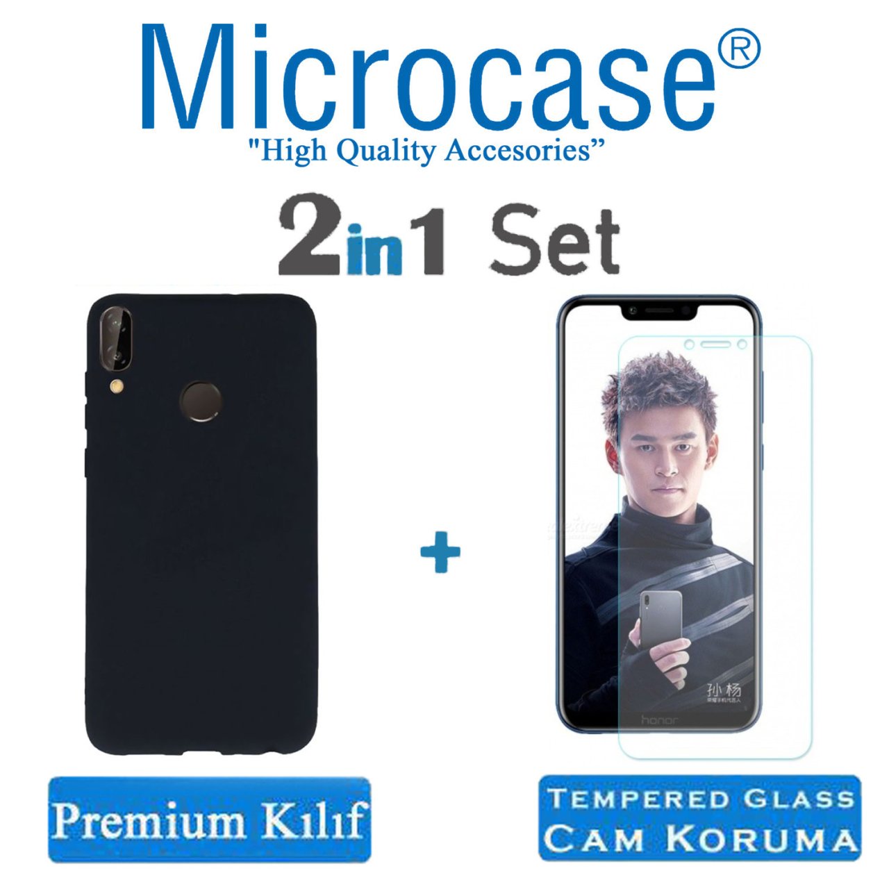 Microcase Huawei Honor Play Premium Matte Silikon Kılıf + CAM