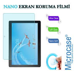 Microcase Lenovo Tab 4 10 Plus TB-X704F 10.1 Tablet Silikon Tpu Soft Kılıf - Şeffaf + Nano Esnek Ekran Koruma Filmi