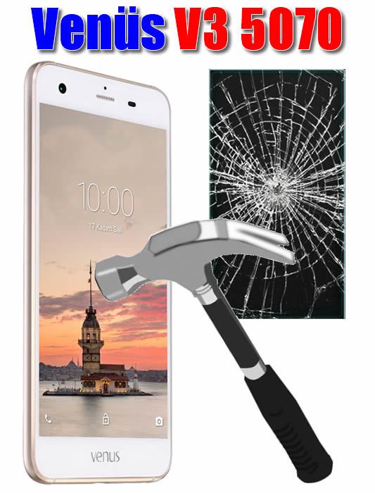 Venüs V3 5570 Tempered Glass Cam Ekran Koruma