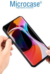 Microcase Xiaomi Mi 10 Fabrik Serisi Kumaş ve Deri Desen Kılıf - Gri