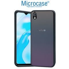 Microcase Vivo Y1S London Serisi Darbeye Dayanıklı Kılıf - Buzlu Siyah