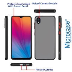 Microcase Vivo Y1S London Serisi Darbeye Dayanıklı Kılıf - Buzlu Siyah