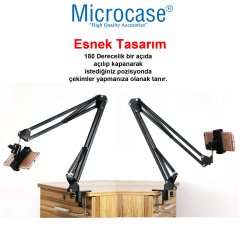 Microcase Telefon Başlık Tutuculu Ürün Çekim Standı Bluetooth Kumandalı Klipli Masaya Monte - AL2680