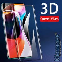 Microcase Xiaomi Mi 10 Pro 3D Curved Tam Kaplayan Tempered Glass Cam Koruma - Siyah