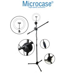Microcase 26 cm Led Halka Işıklı Ürün Çekim Tripodu Bluetooth Kumandalı - AL2662
