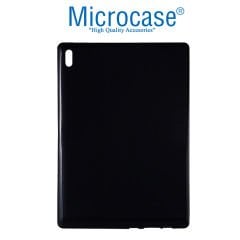 Microcase Lenovo Tab 4 10 Plus TB-X704F 10.1 Tablet Silikon Tpu Soft Kılıf - Siyah + Tempered Glass Cam Koruma