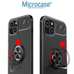 Microcase iPhone 13 Focus Serisi Yüzüklü Silikon Kılıf - Siyah