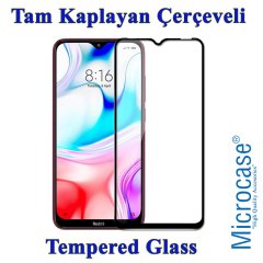 Microcase Xiaomi Redmi 8 Tam Kaplayan Çerçeveli Tempered Ekran Koruyucu - SİYAH