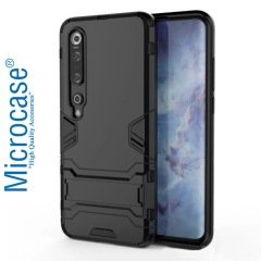 Microcase Xiaomi Mi 10 Pro Alfa Serisi Armor Standlı Perfect Koruma Kılıf - Siyah