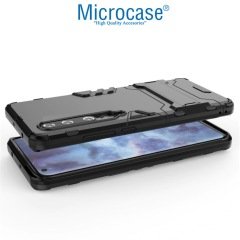 Microcase Xiaomi Mi 10 Pro Alfa Serisi Armor Standlı Perfect Koruma Kılıf - Siyah