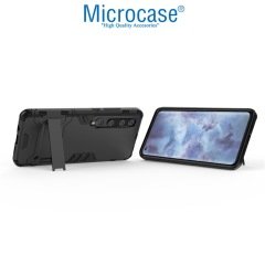 Microcase Xiaomi Mi 10 Pro Alfa Serisi Armor Standlı Perfect Koruma Kılıf - Siyah