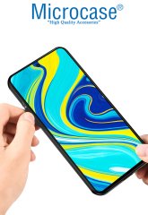 Microcase Xiaomi Redmi Note 9S - Redmi Note 9 Pro - Redmi Note 9 Pro Max Fabrik Serisi Kumaş ve Deri Desen Kılıf - Gri