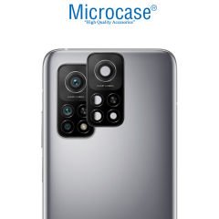 Microcase Xiaomi Mi 10T Kamera Camı Lens Koruyucu Metal Çerçeveli Kapalı Tasarım - Siyah