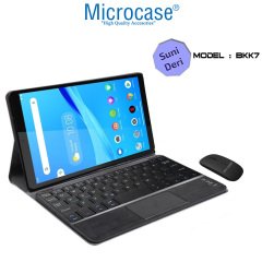 Microcase Lenovo Tab M8 TB-8505F Bluetooth Touchpad Klavye + Bluetooth Mouse + Standlı Kılıf - BKK7