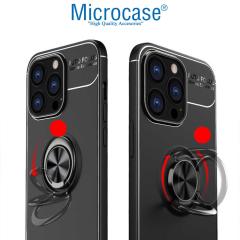 Microcase iPhone 13 Pro Max Focus Serisi Yüzüklü Silikon Kılıf - Siyah